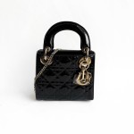 Dior Lady Dior Bag in Cannage Quilted Patent Leather